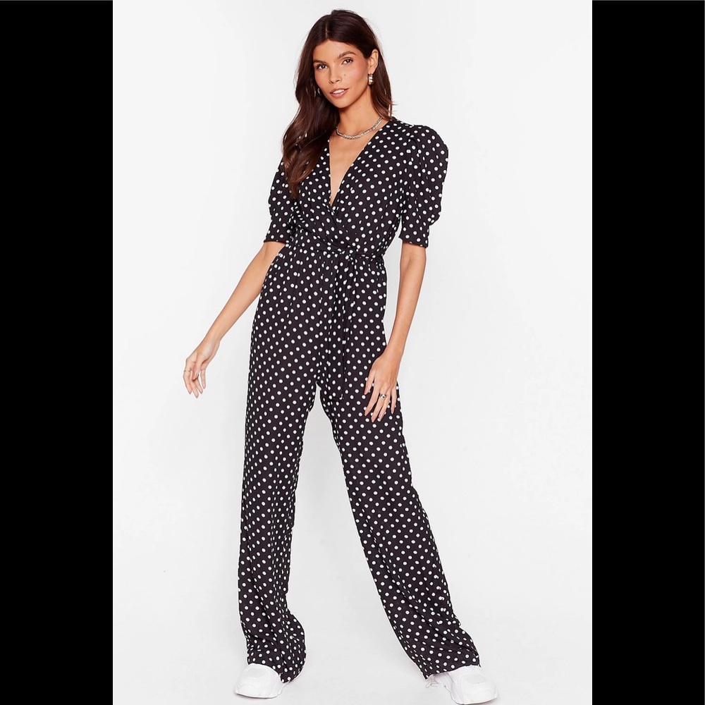 NWT nastygal polka dot jumpsuit. Reduced for quick sale!